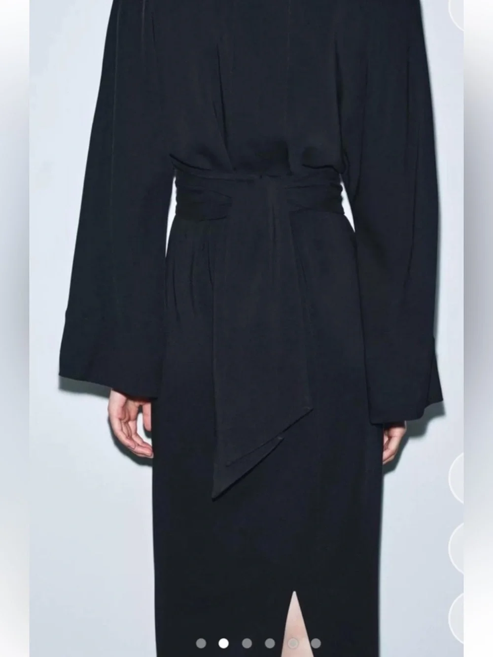 NWT Zara Black Midi Dress With Ties